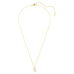 Swan pendant Mixed cuts, Swan, White, 18K gold finish